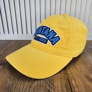 Ahead Montana Est 1889 Dad Hat Yellow Blue Strapback Adjustable Canvas State Cap